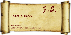 Fets Simon névjegykártya